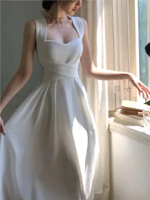Korean Elegant Midi Dress for Women
