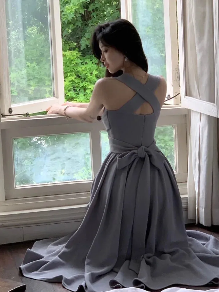 Korean Elegant Midi Dress for Women
