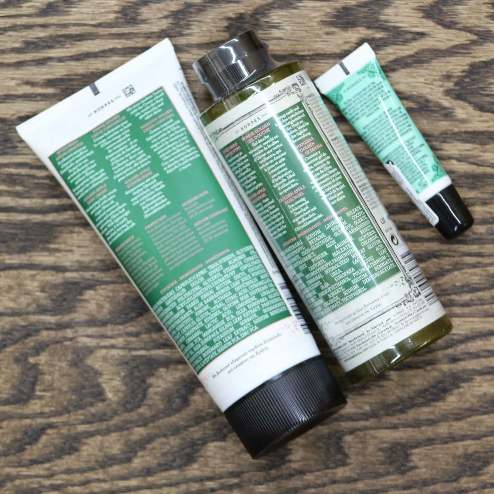 Korres Pure Greek Olive Golden Apple SET Showergel   Body Cream   Lip Oil