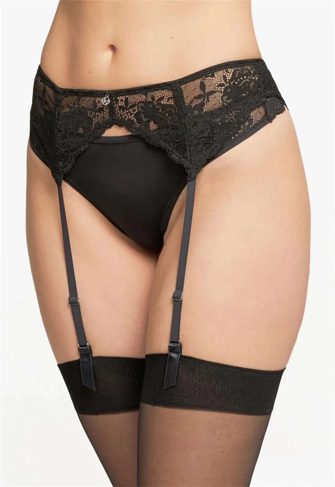 Lace Garter Belt In Black - Montelle