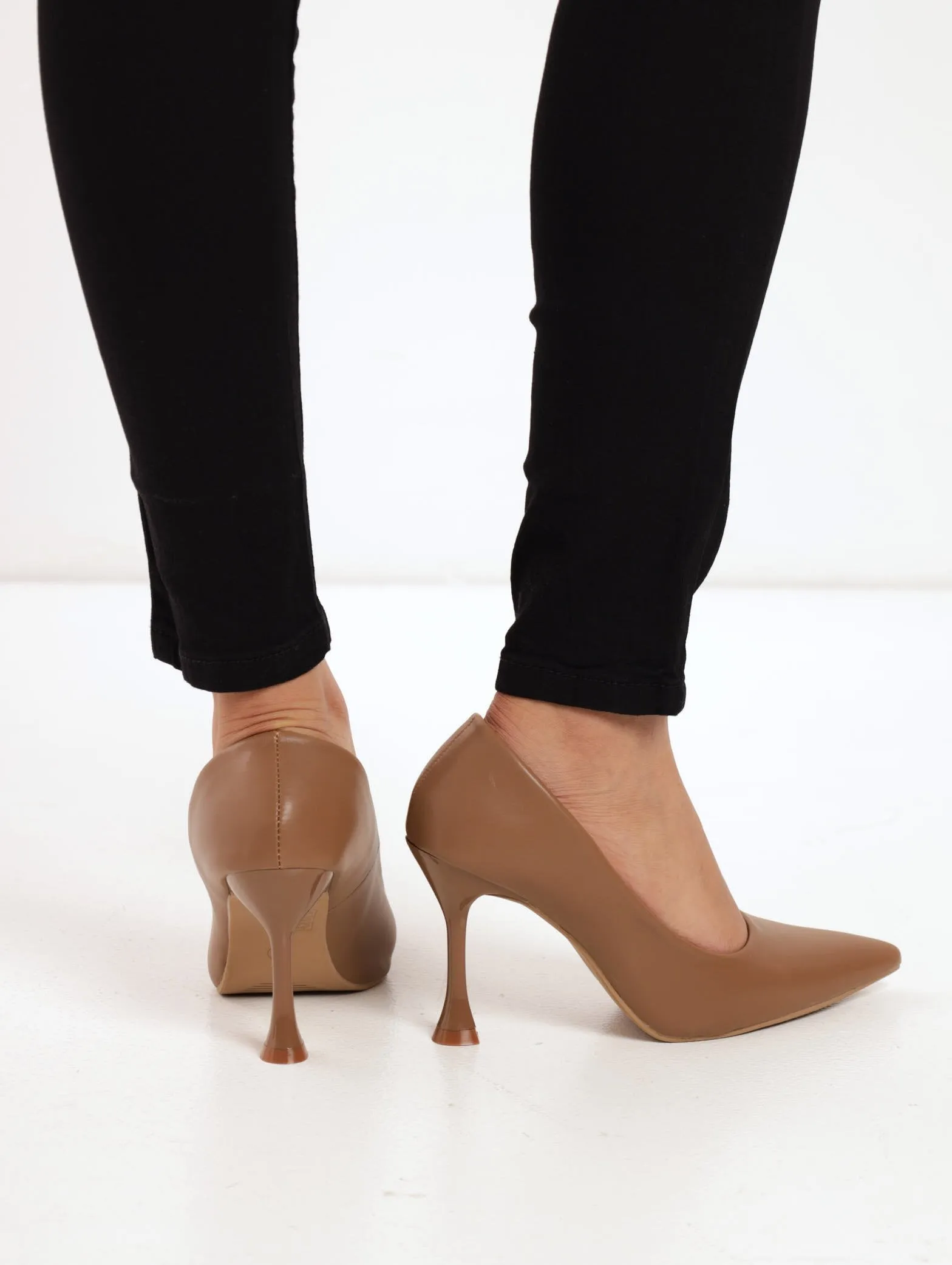 Ladies Classic Shaped Stiletto Court Heel - Chocolate