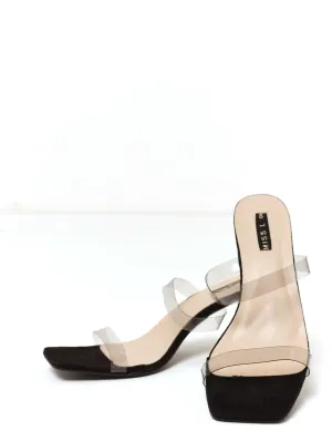 Ladies Smokey Vinyl Heel - Black