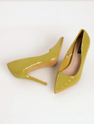 Ladies Textured Stiletto Pointy Court Heel - Chartresue