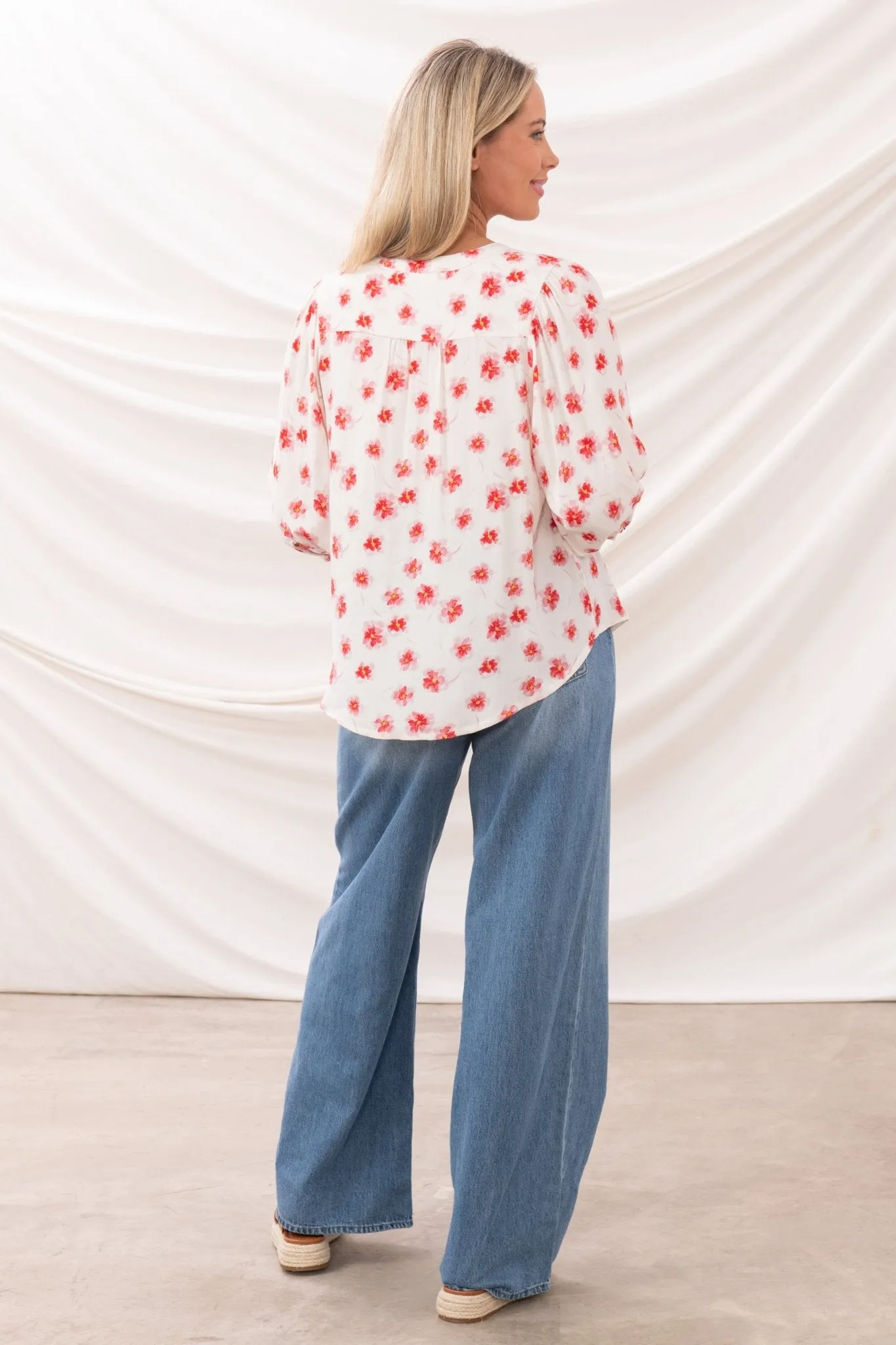 Lola Blouse - Soft Pink Floral