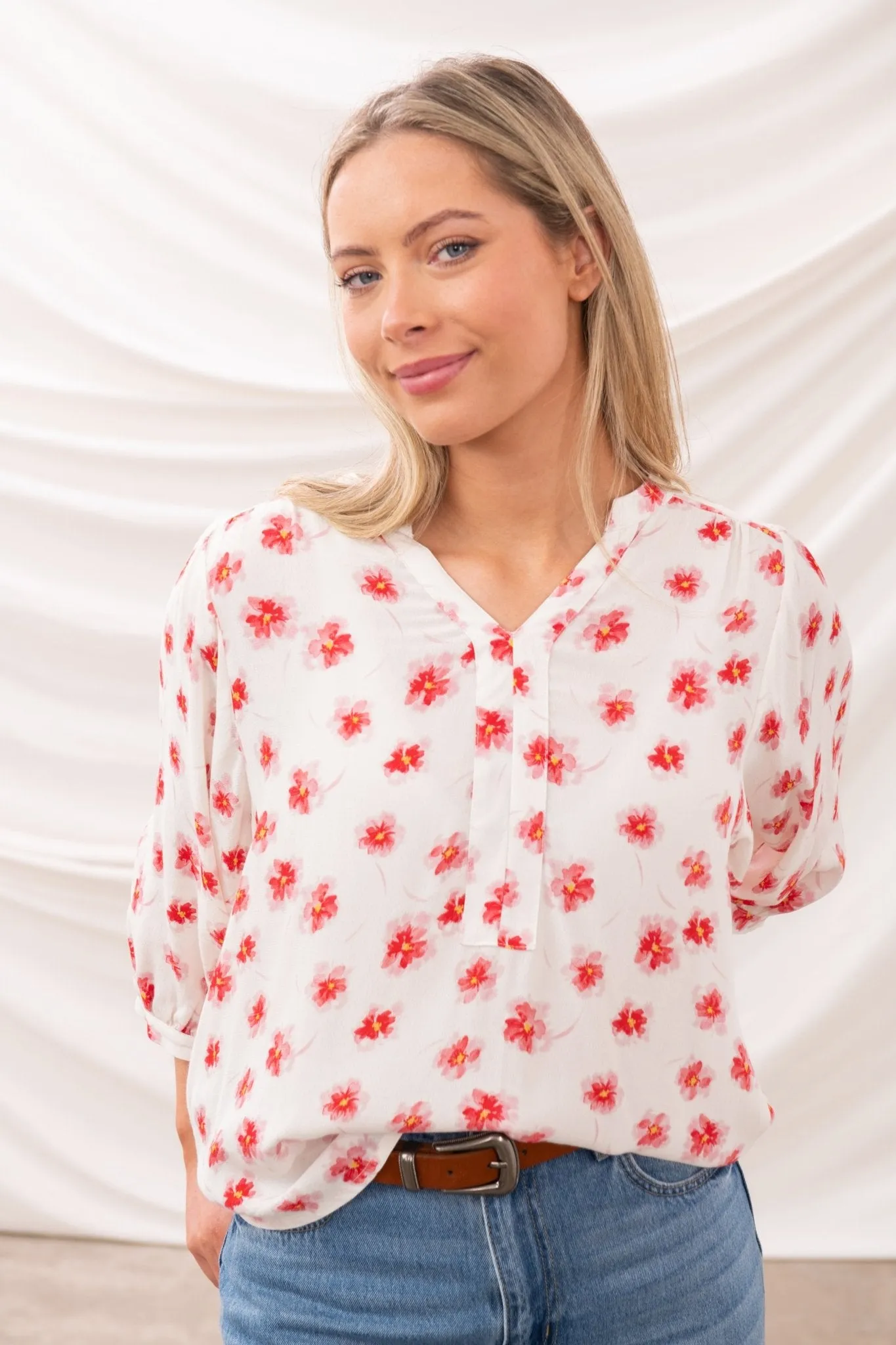 Lola Blouse - Soft Pink Floral