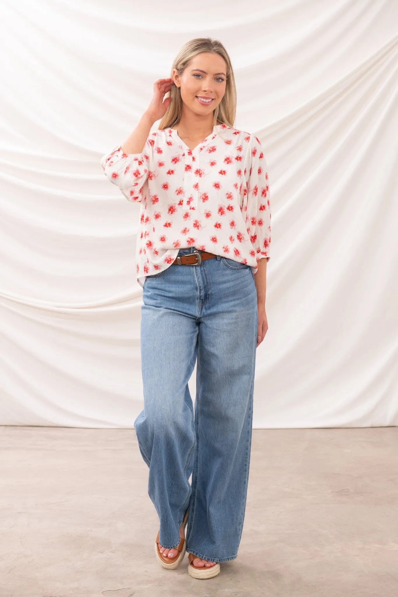 Lola Blouse - Soft Pink Floral