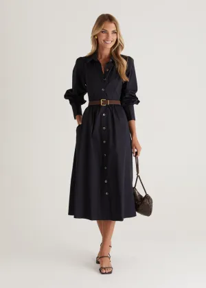 Louisa Midi Dress - Navy
