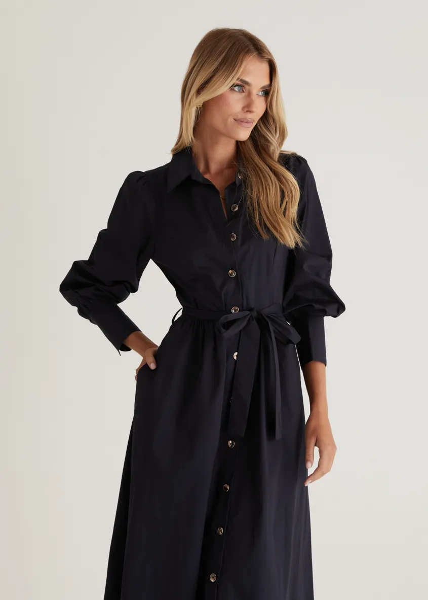 Louisa Midi Dress - Navy