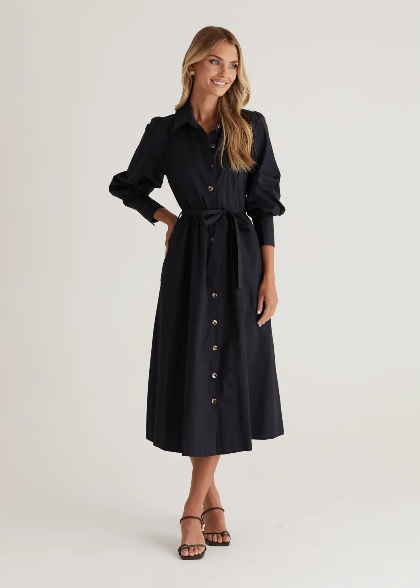 Louisa Midi Dress - Navy