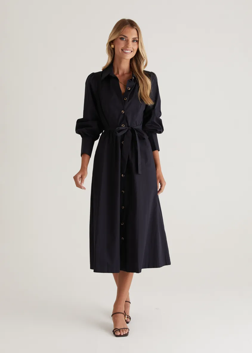 Louisa Midi Dress - Navy