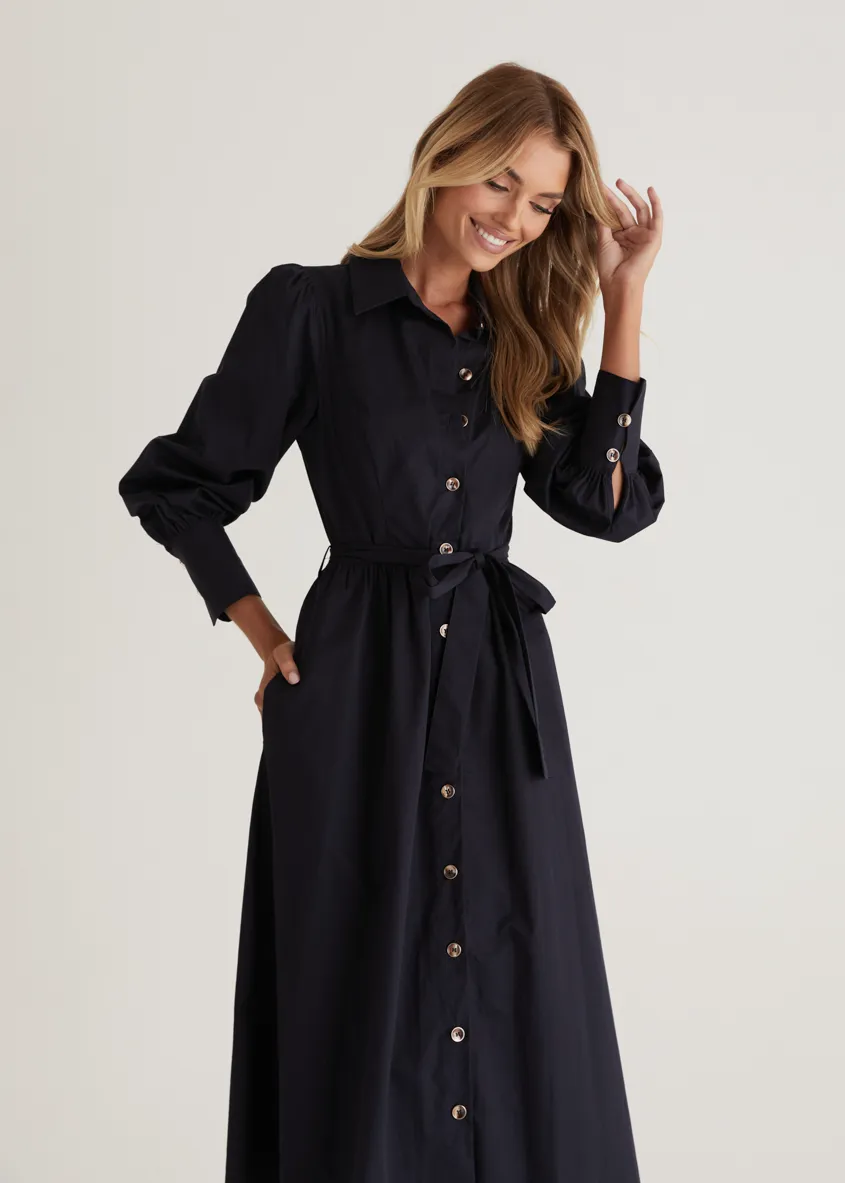 Louisa Midi Dress - Navy