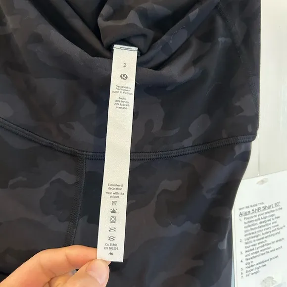 Lululemon Align Super High Rise Short *10&quot; Incognito Camo Multi Grey -size 2