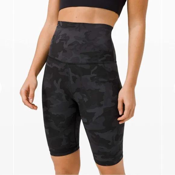 Lululemon Align Super High Rise Short *10&quot; Incognito Camo Multi Grey -size 2