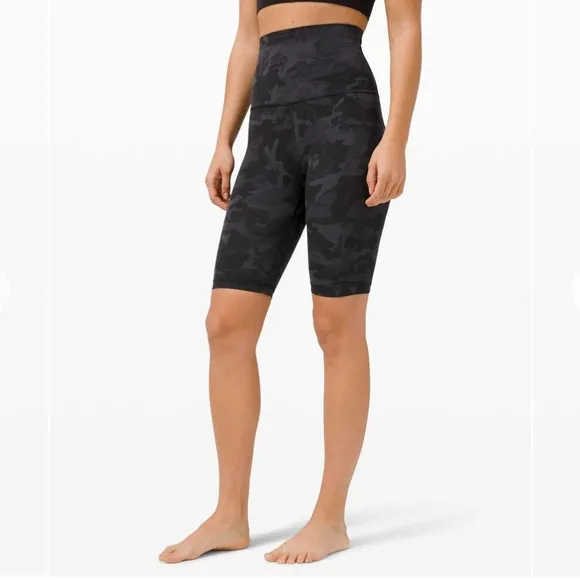 Lululemon Align Super High Rise Short *10&quot; Incognito Camo Multi Grey -size 2