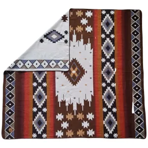 Machala Aztec Diamond Reversible Blanket  //  Brown/Rust/Red