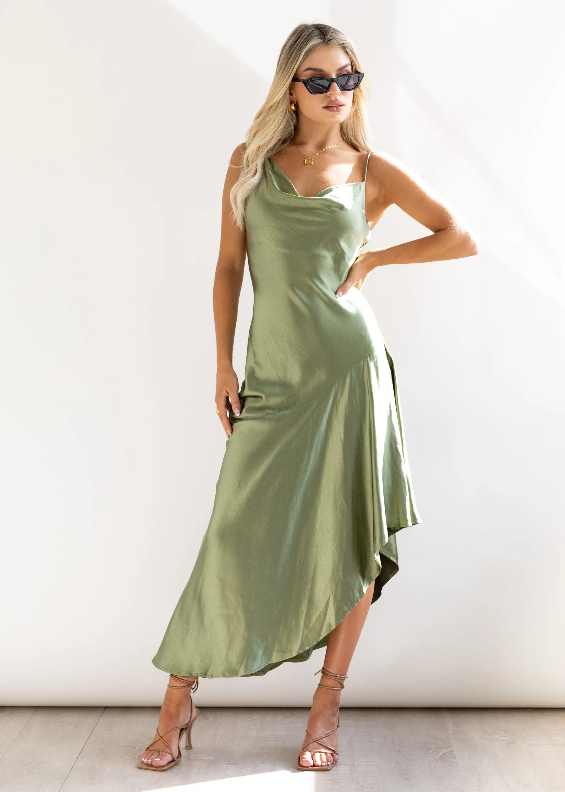 Madeira Midi Dress - Olive