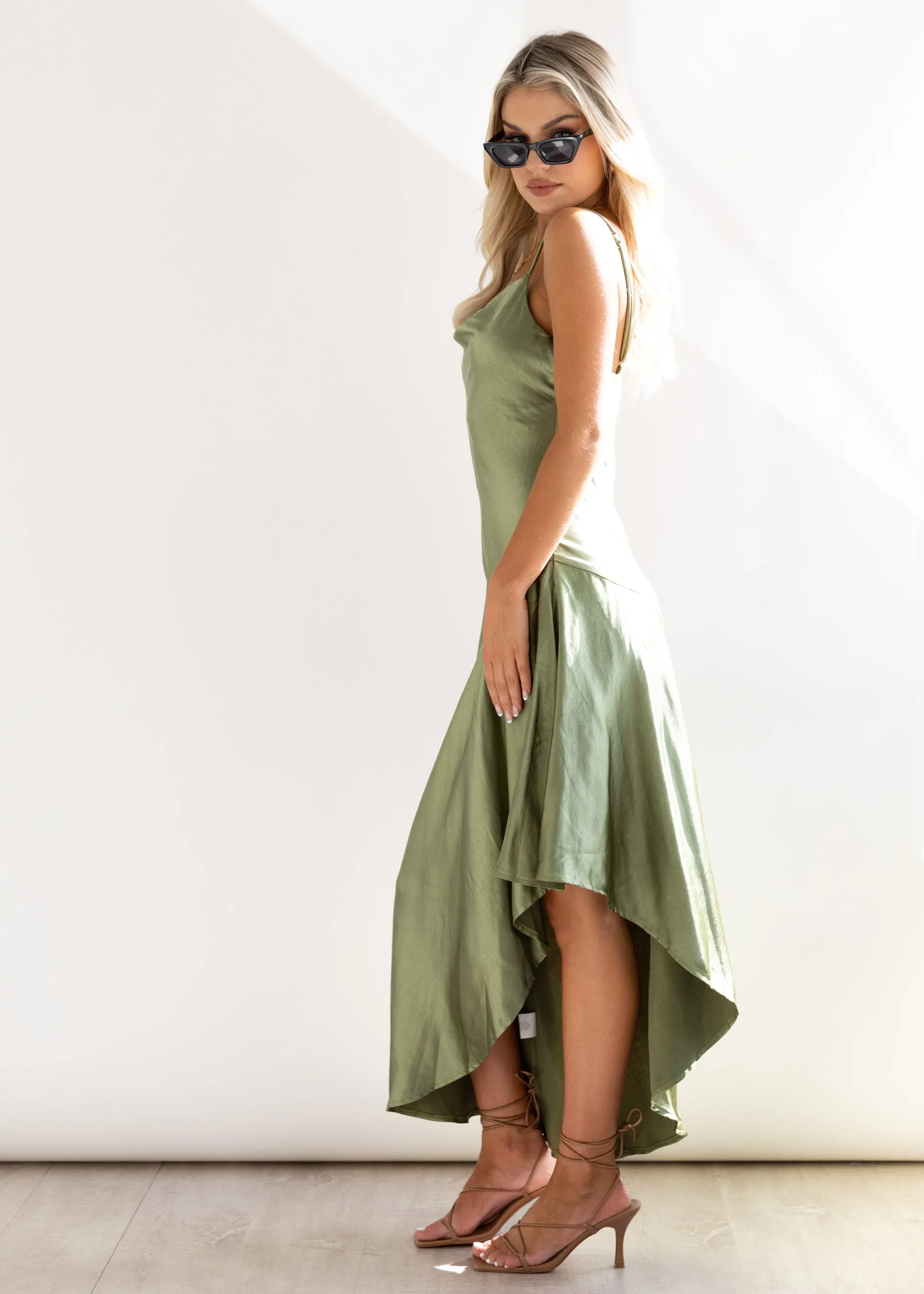 Madeira Midi Dress - Olive