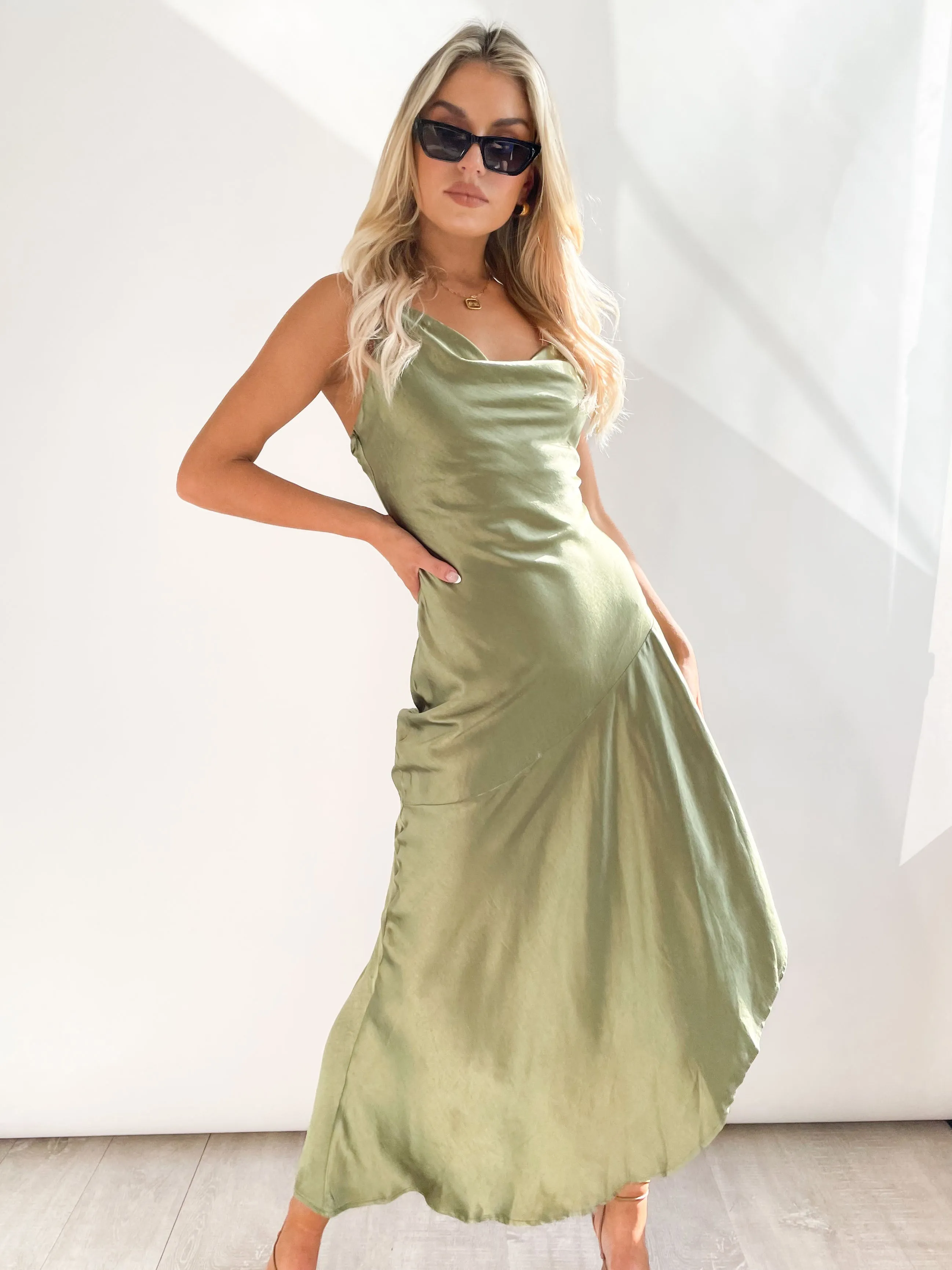Madeira Midi Dress - Olive