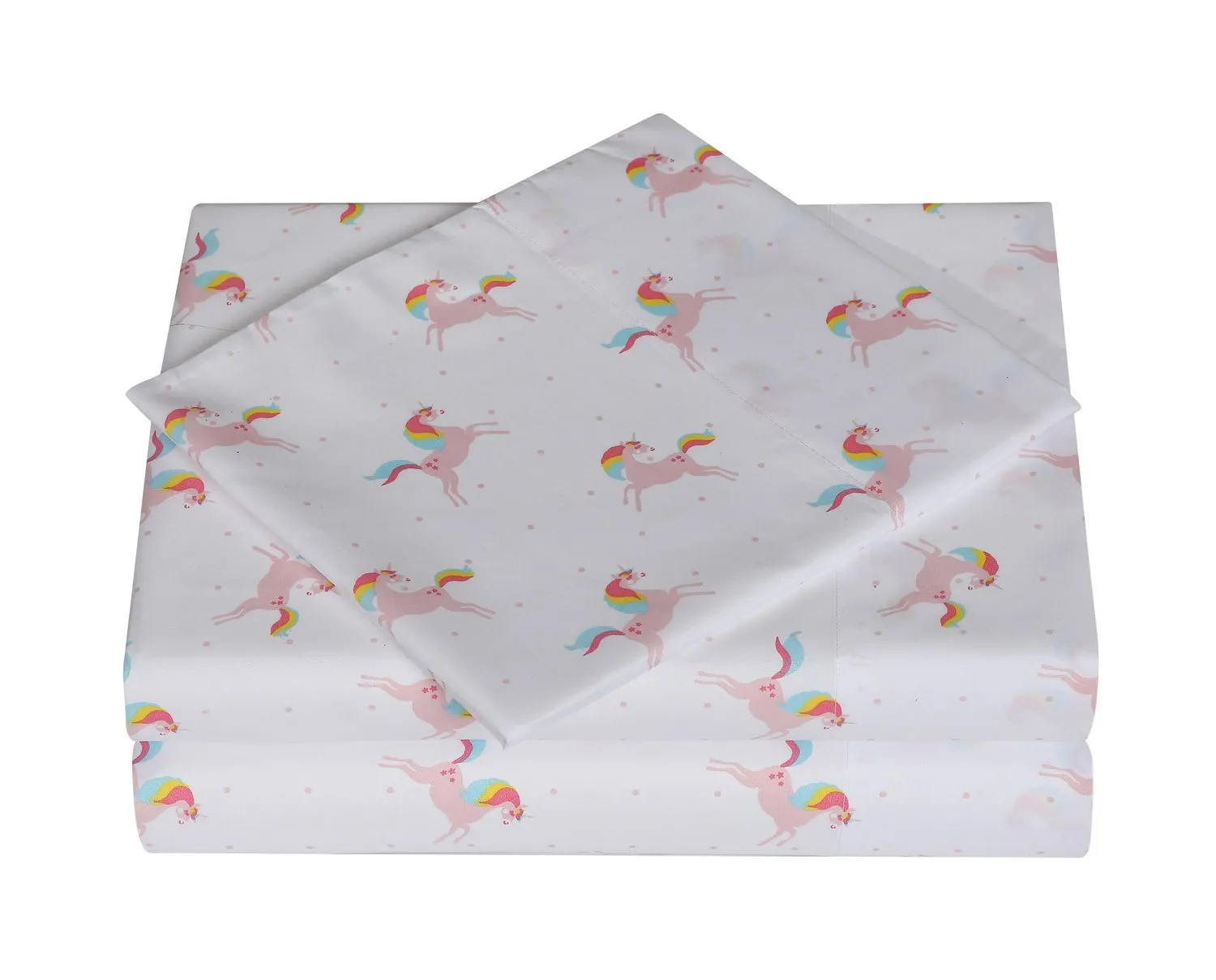 Mainstays Kids Printed Easy Wash Soft-Microfiber Sheet Set, Wrinkle Resistant, Super Soft, Double, Unicorn