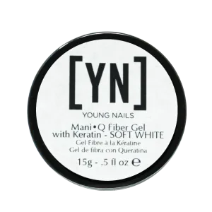 Mani•Q Fiber Gel with Keratin, Soft White, A Soft White, 15g Jar