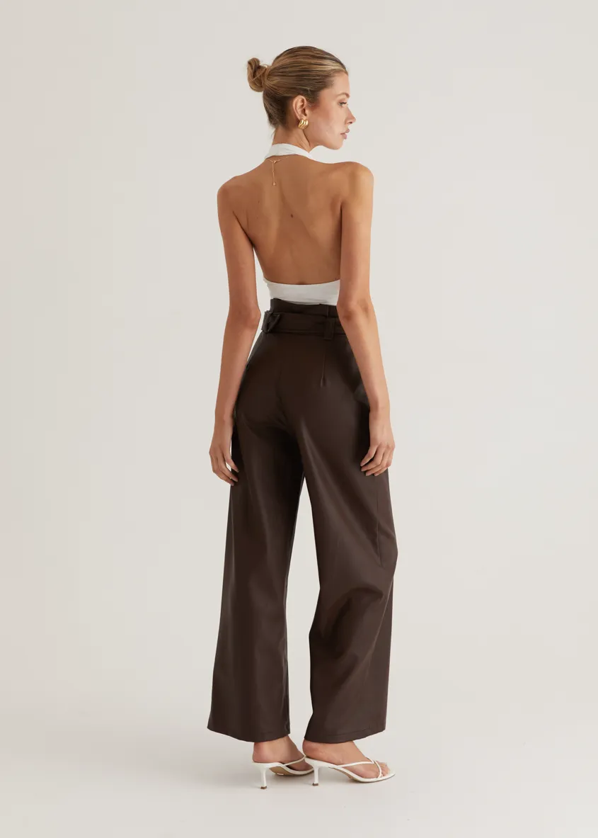 Mariah PU Pants - Espresso