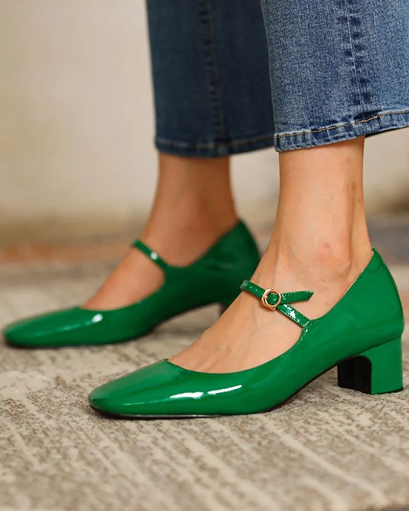 Mary Jane Square Toe Heels