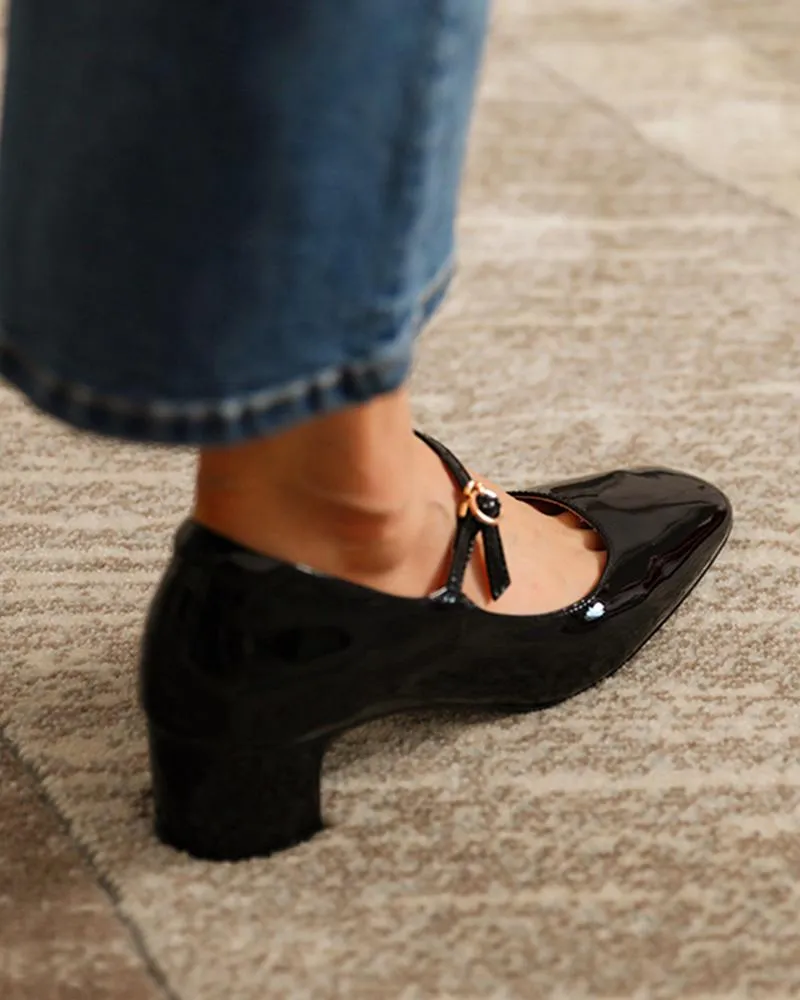 Mary Jane Square Toe Heels