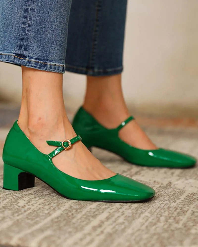 Mary Jane Square Toe Heels
