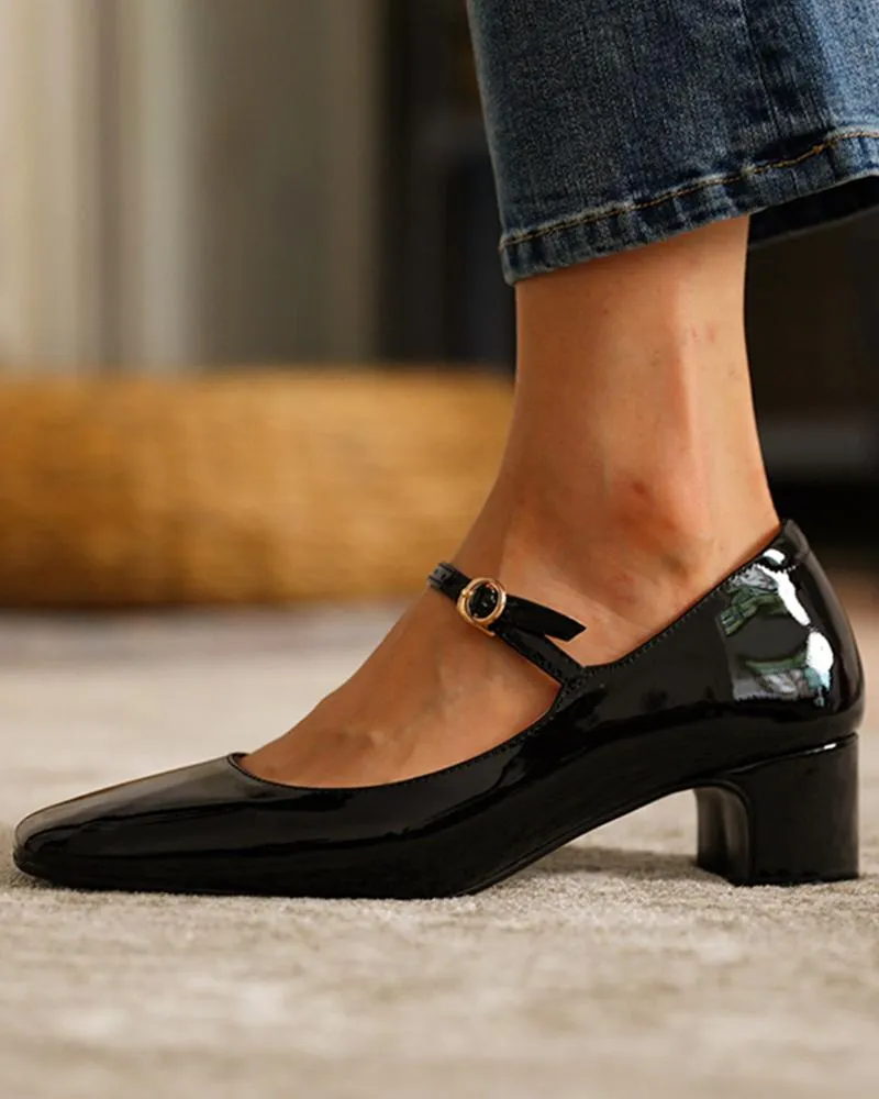 Mary Jane Square Toe Heels