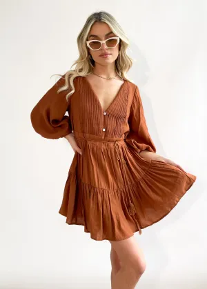 Mattie Smock Dress - Rust