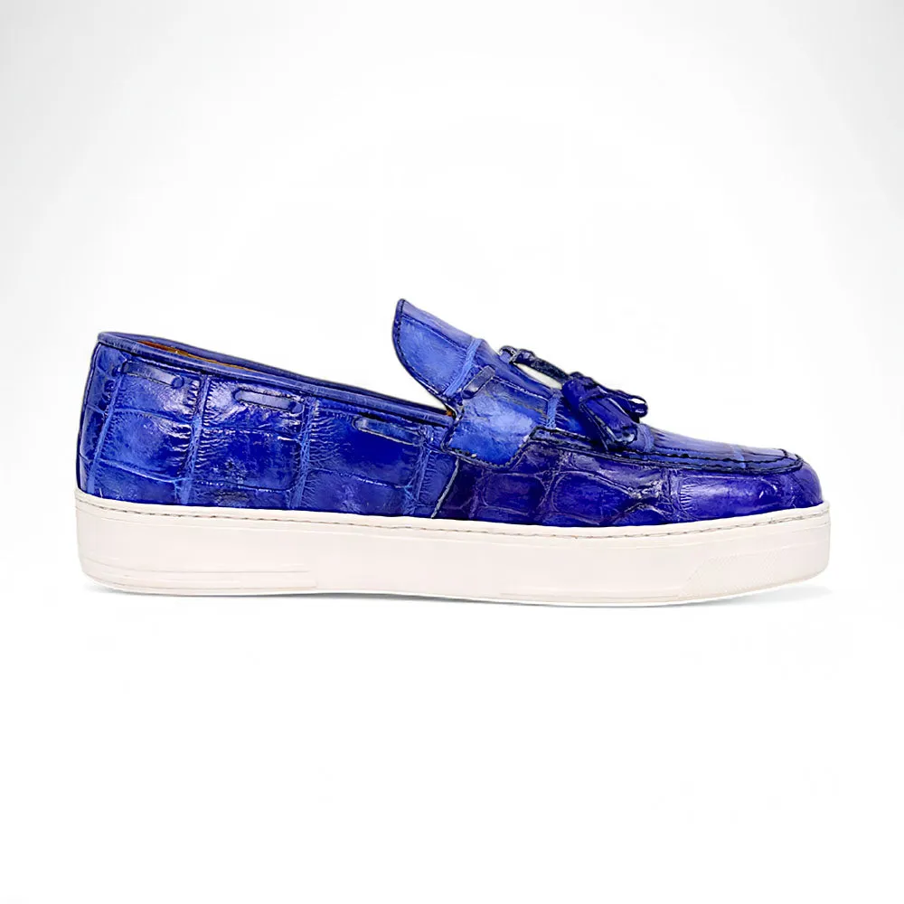 Mauri Chill 8800/1  Royal Blue Alligator/Calfskin Loafers