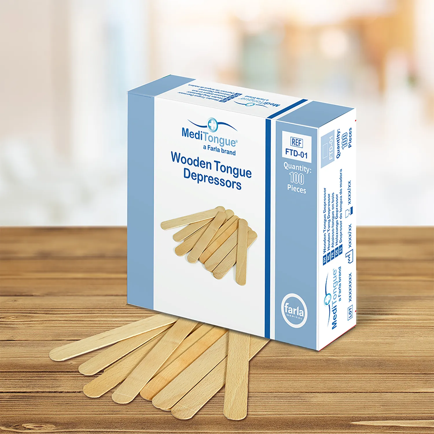 MediTongue Wooden Tongue Depressors | Pack of 100