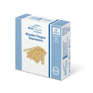 MediTongue Wooden Tongue Depressors | Pack of 100