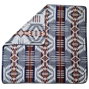 Mica Aztec Reversible Blanket  //  Grey/Rust/Navy