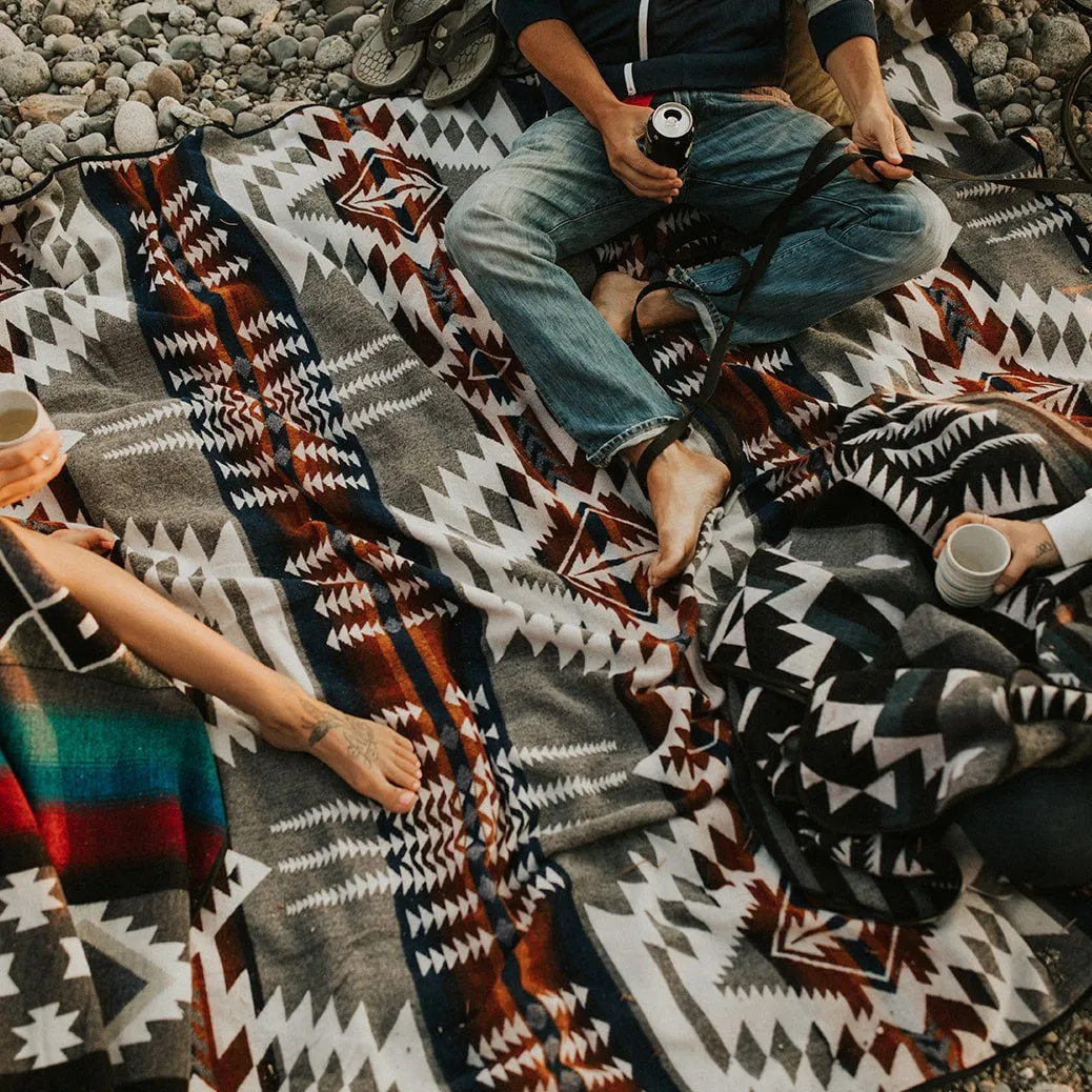 Mica Aztec Reversible Blanket  //  Grey/Rust/Navy