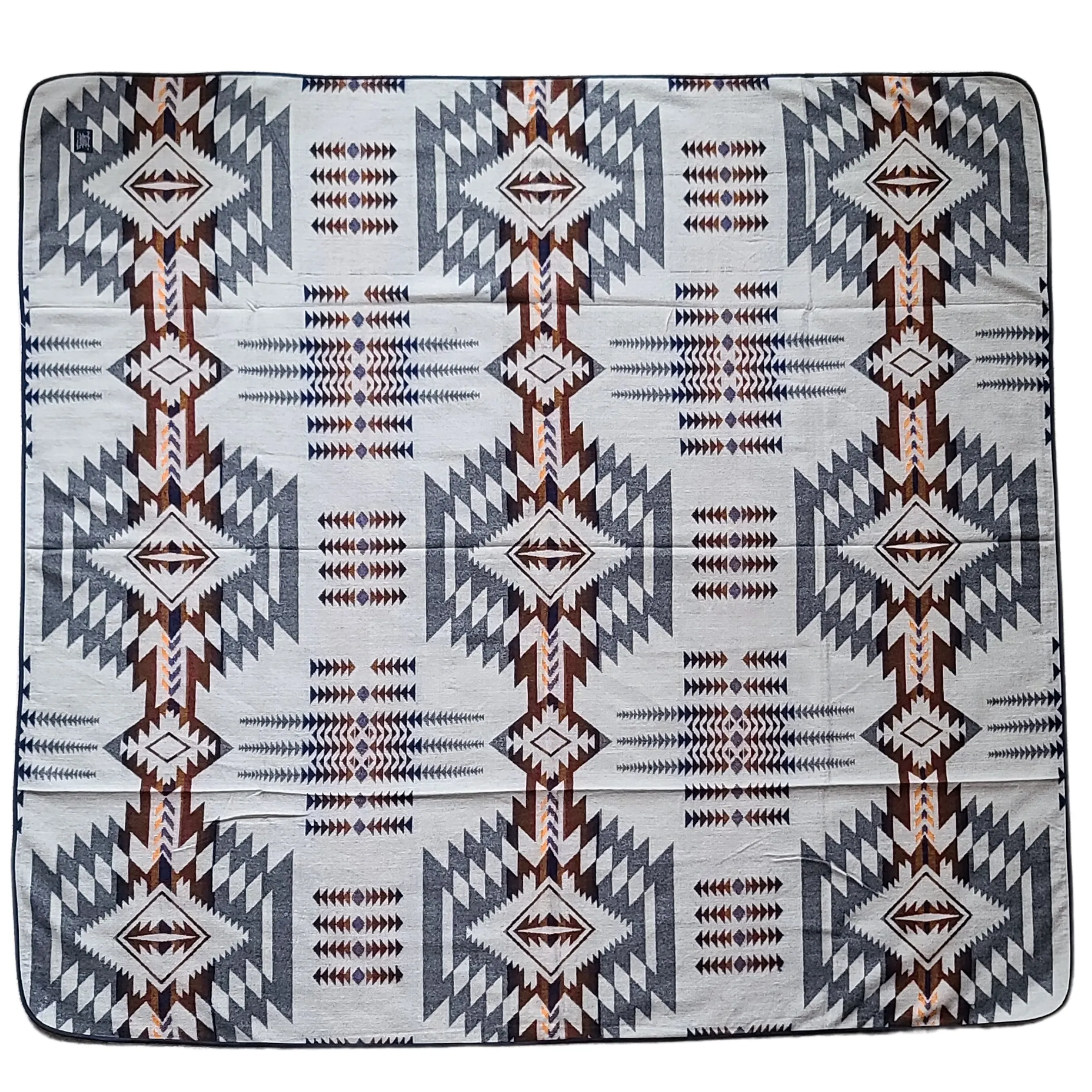 Mica Aztec Reversible Blanket  //  Grey/Rust/Navy