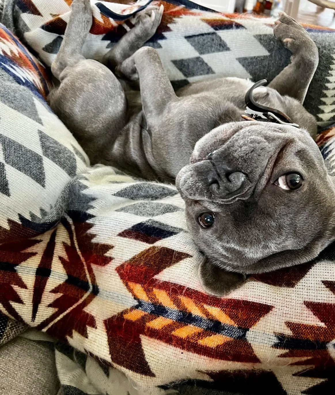 Mica Aztec Reversible Blanket  //  Grey/Rust/Navy