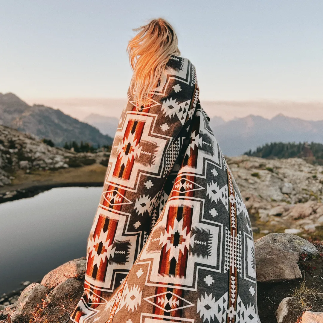 Mindo Reversible Blanket  //  Grey/Red/Black