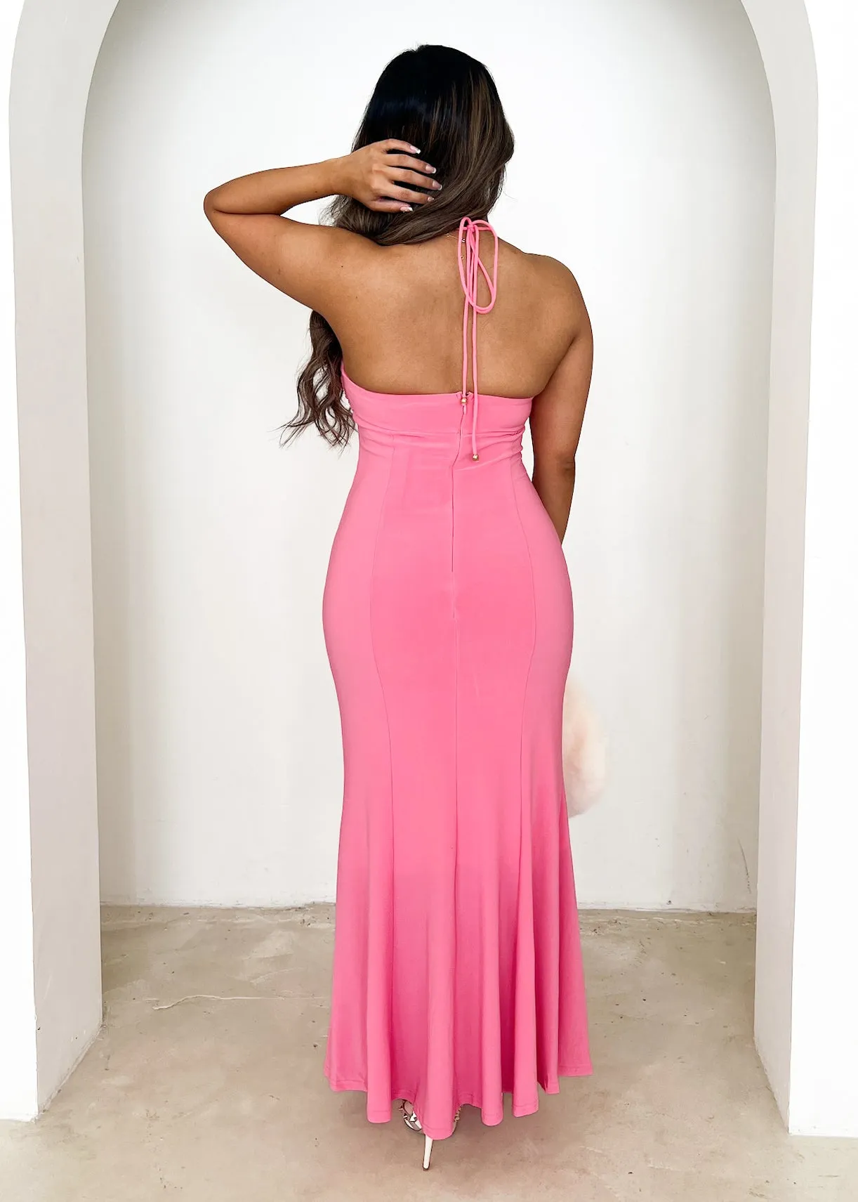 Morrell Halter Maxi Dress - Pink