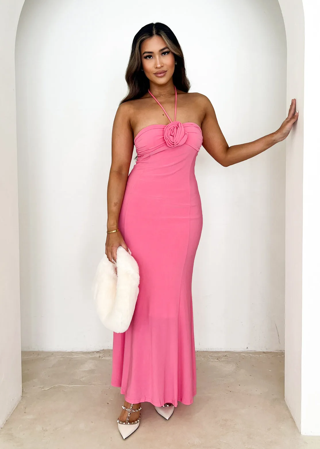 Morrell Halter Maxi Dress - Pink