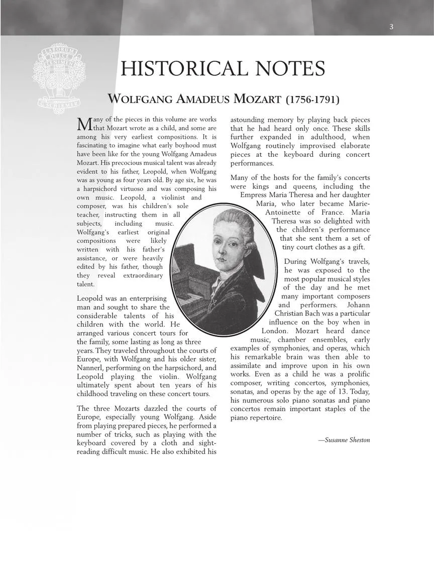 Mozart: 15 Easy Piano Pieces