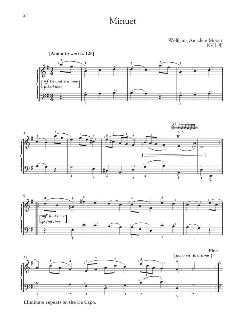 Mozart: 15 Easy Piano Pieces