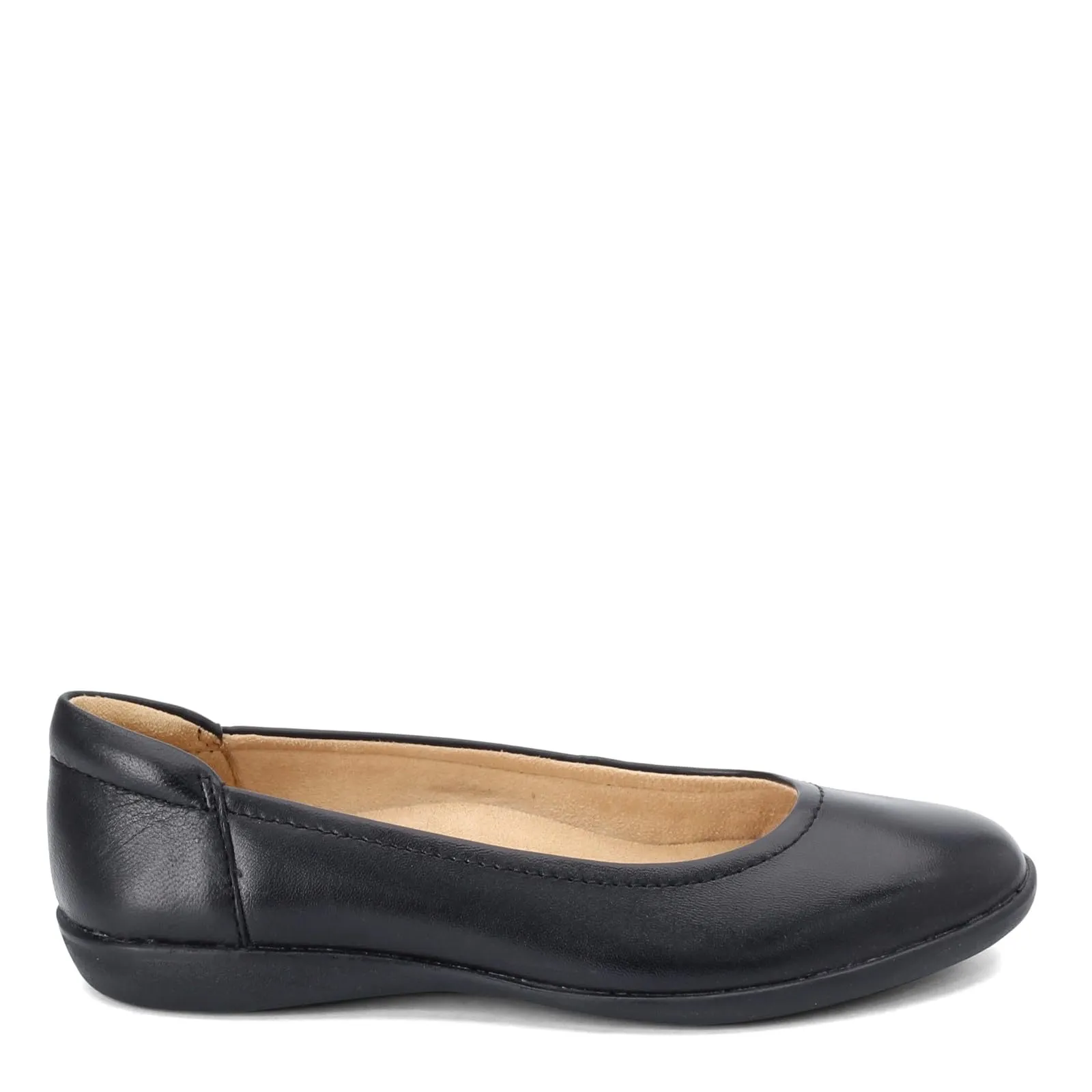 Naturalizer Womens Flexy Comfortable Slip On Round Toe Ballet Flats ,Black Leather,8 M US