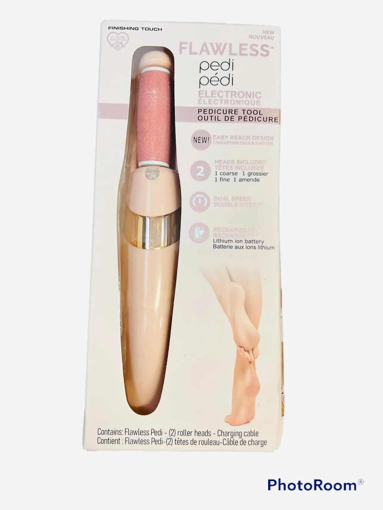 New Finishing Touch Flawless Pedi Electronic Tool File and Callus Remover, Pedicure