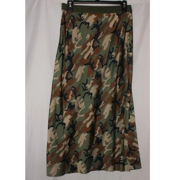 NWT Outerknown Regan Slip Camouflage Printed Midi Skit Size S