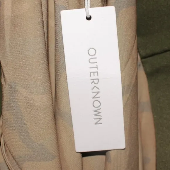 NWT Outerknown Regan Slip Camouflage Printed Midi Skit Size S
