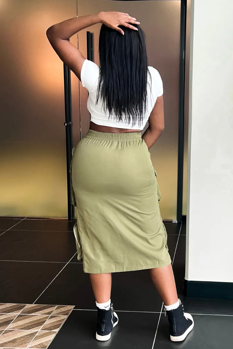 OLIVE VACATION CARGO | SKIRT