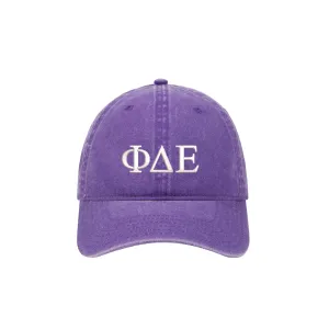 Phi Delta Epsilon Beach Washed Hat - Letters