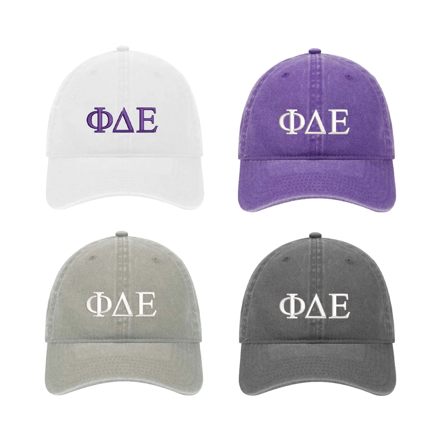 Phi Delta Epsilon Beach Washed Hat - Letters