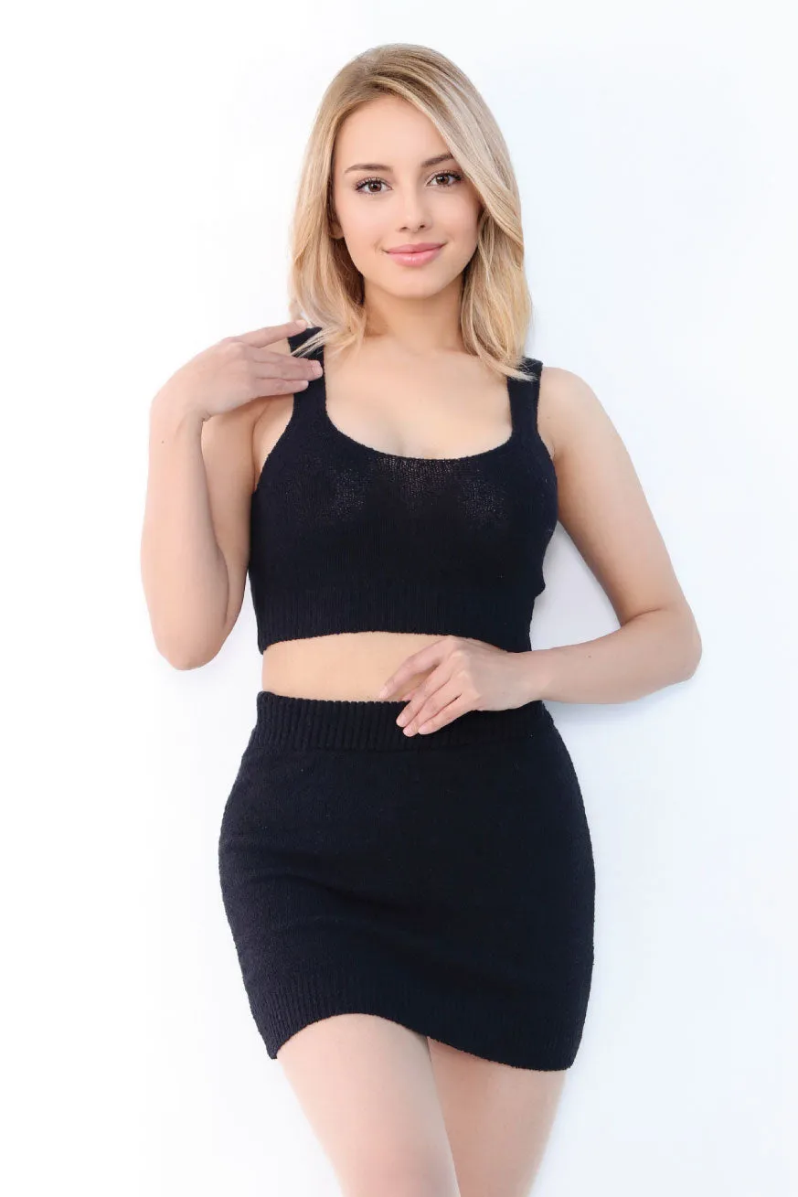 Plain Ribbed Cropped Tank Top